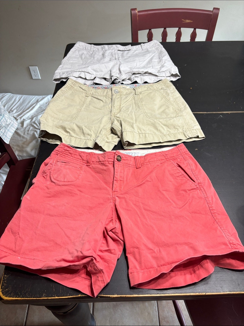 Women’s Shorts Trio - Coral, Khaki, White